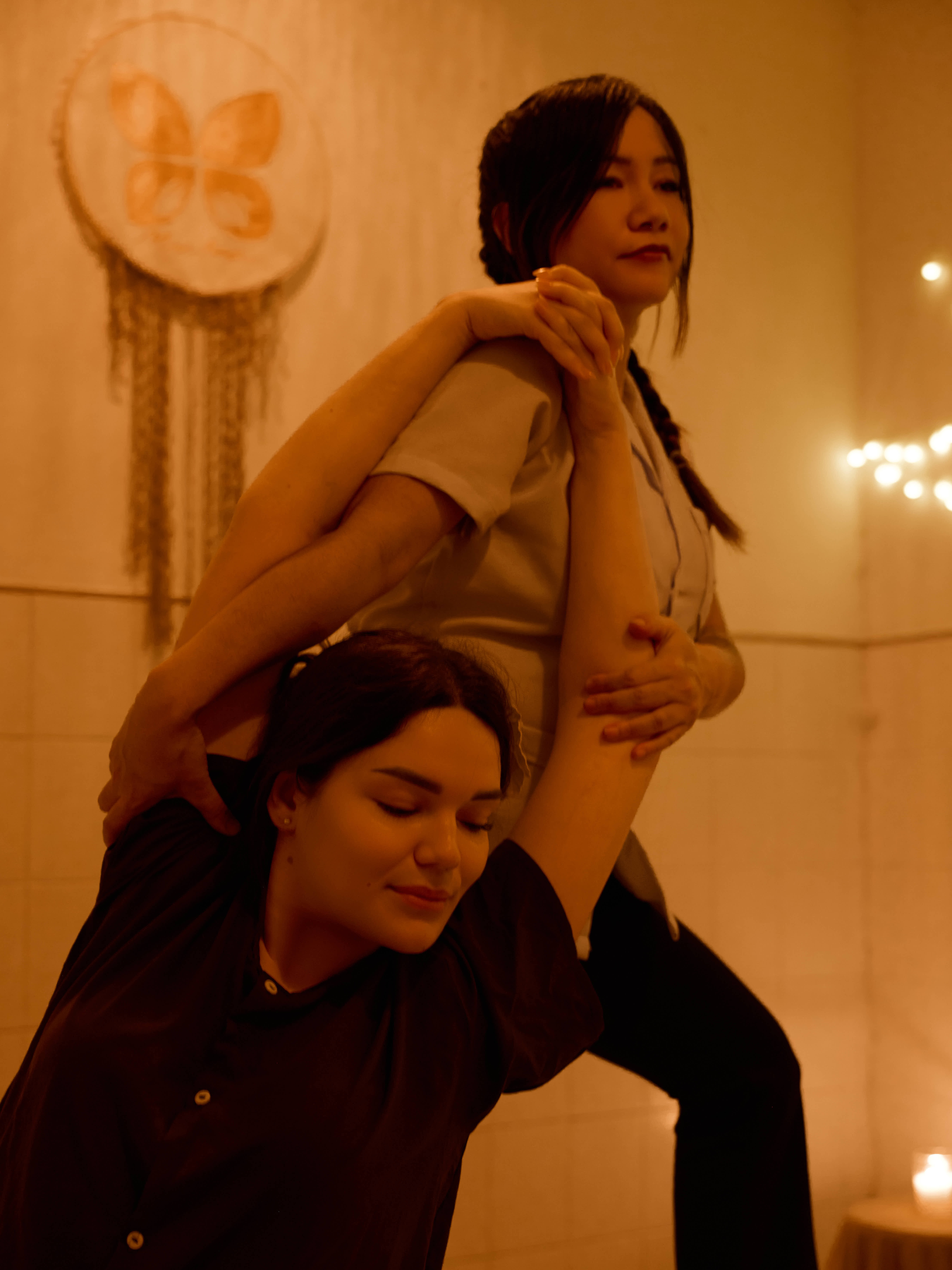 Massage room with warm natural light at Mantra Thai Massage Barcelona